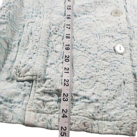 Focus Textured Button Down 3/4 Sleeve Jacket Size Small - Picture 10 of 13